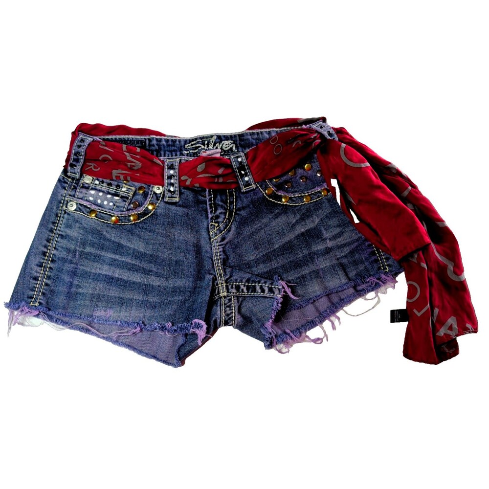 Silver Jeans Harley  Festival Cutoff Shorts Hippie Boho Coachella Studded 24 W